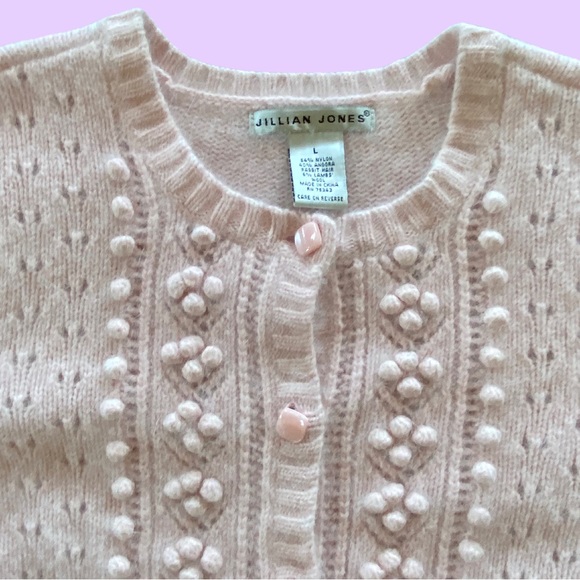 Unbelievable Light Baby Pink Angora Rabbit Hair and Lamb’s Wool Cardigan 🔥 - Picture 4 of 4